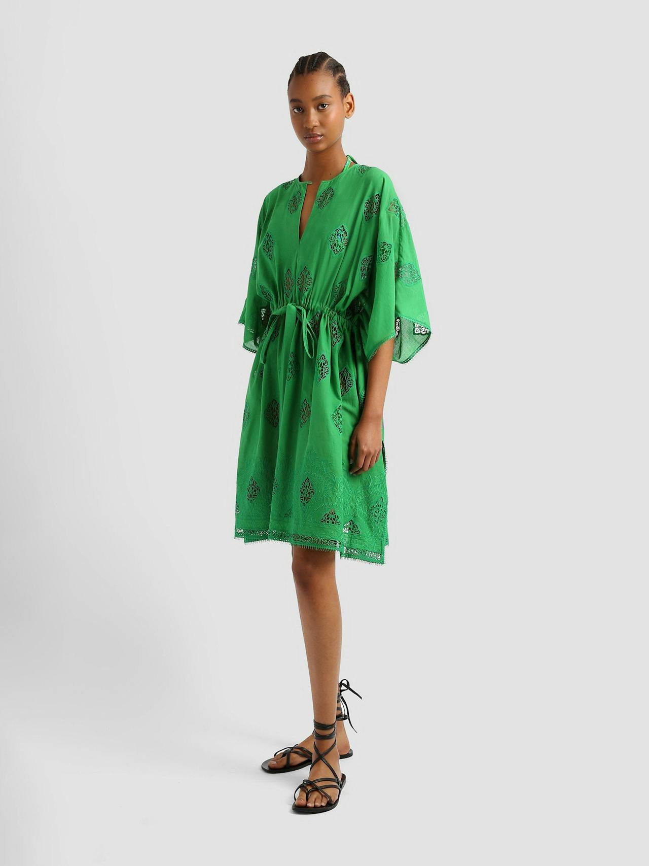 Green mini kaftan VC24_VC1D1_GEC Erdem    - Collagerie