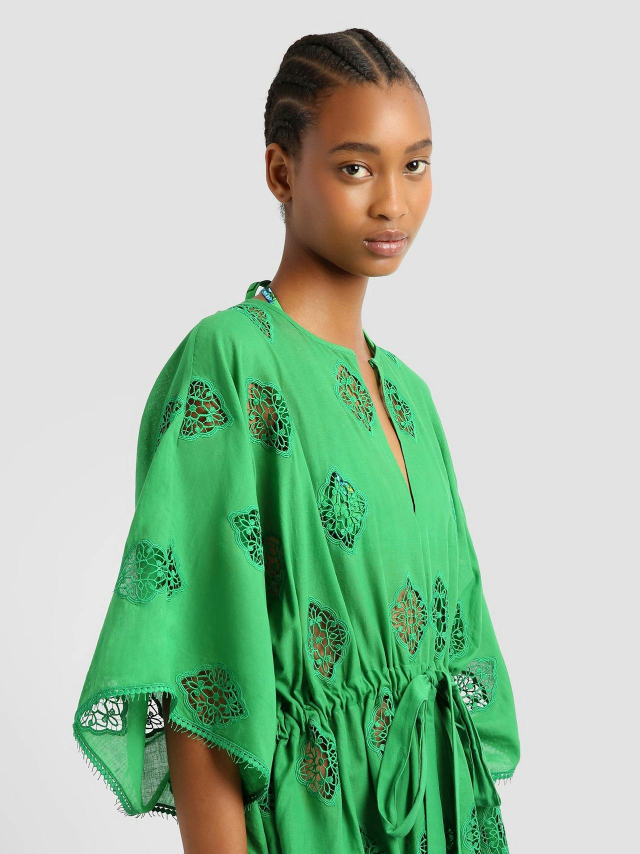 Green mini kaftan VC24_VC1D1_GEC Erdem    - Collagerie