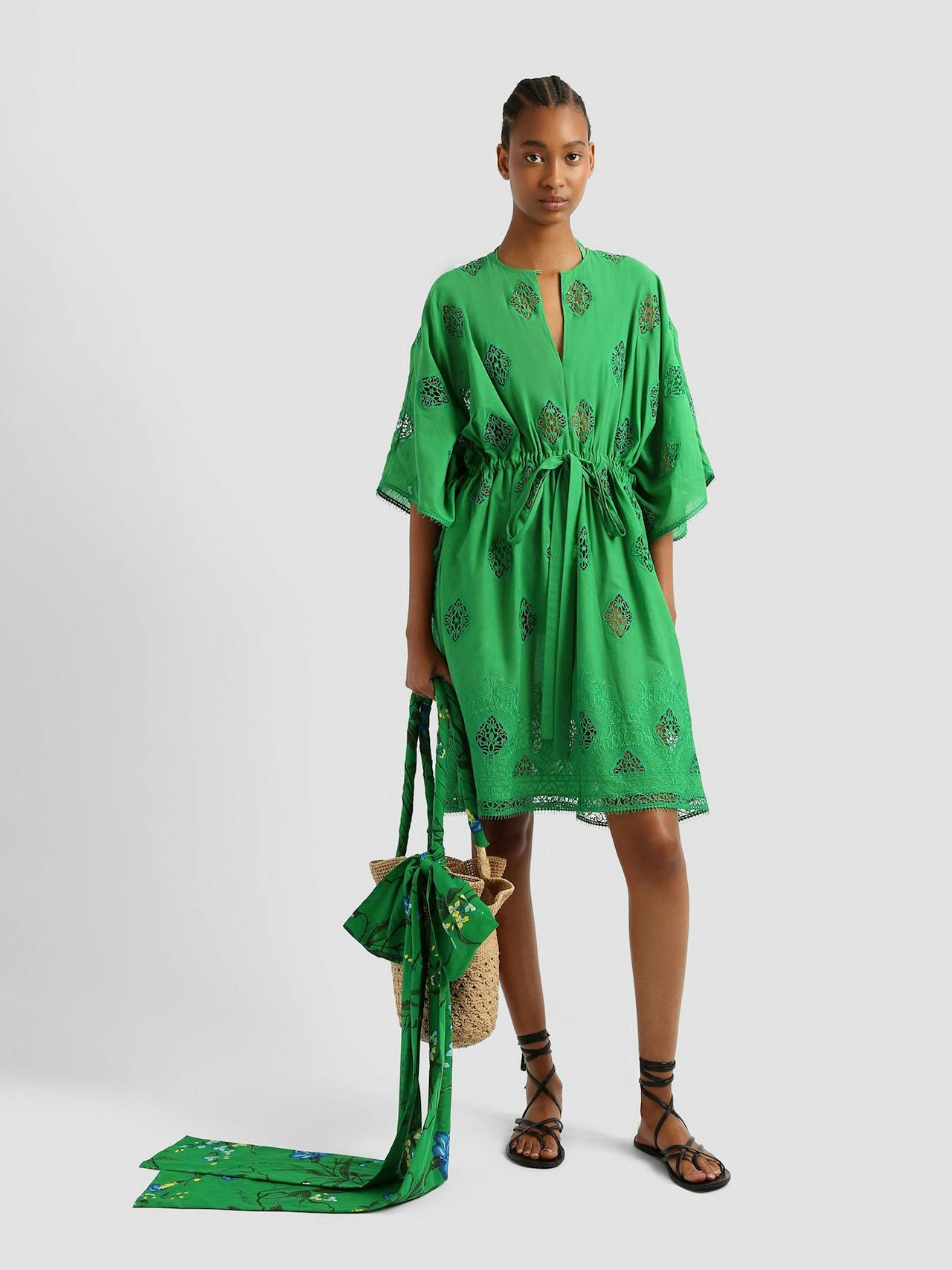 Green mini kaftan VC24_VC1D1_GEC Erdem    - Collagerie