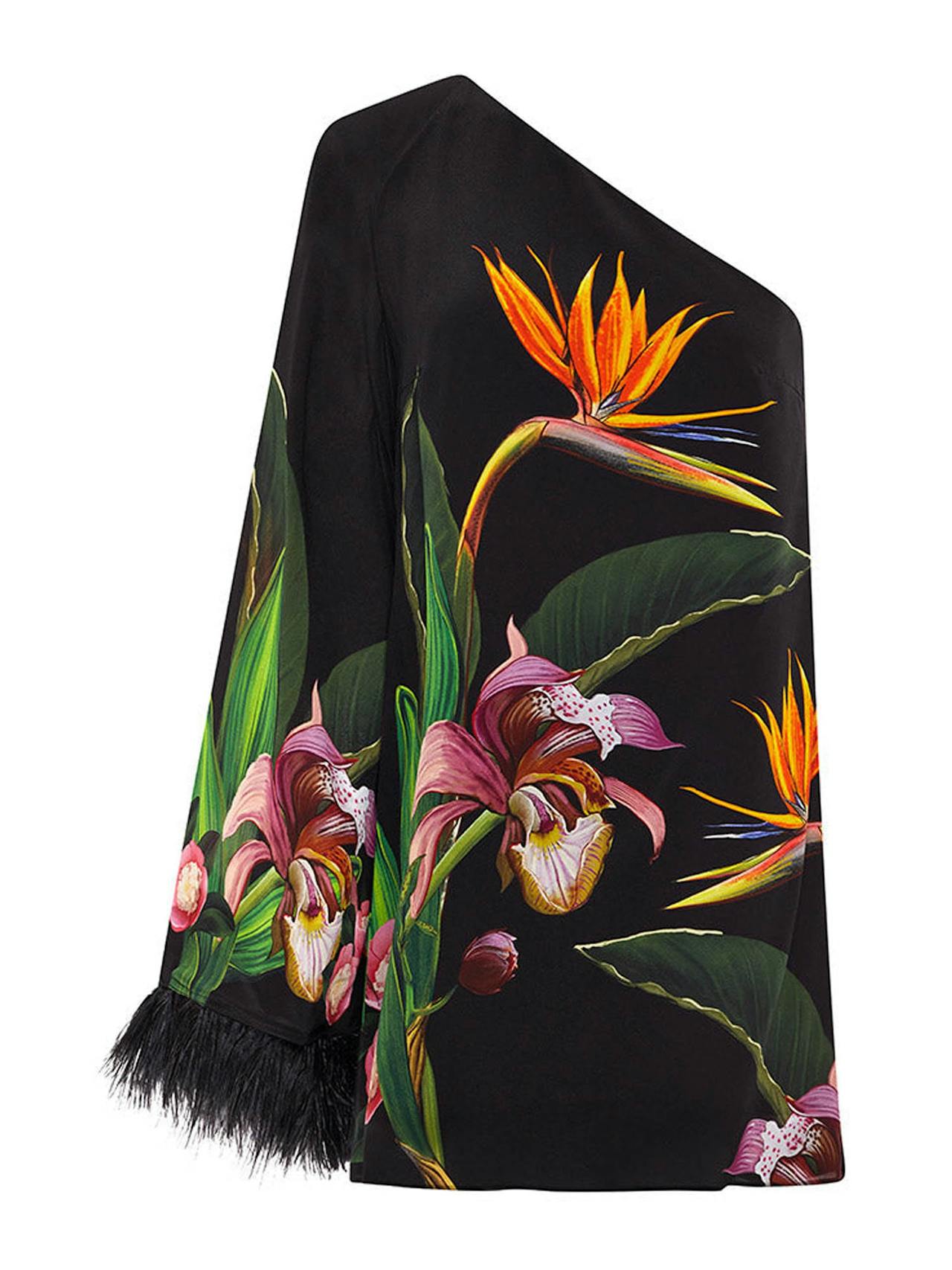 Orchid black Vida crepe mini dress