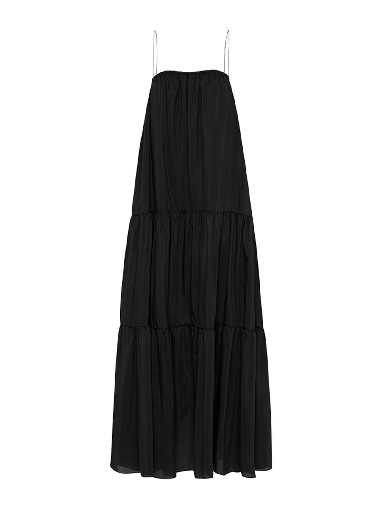 Black voluminous tiered sundress Womens Apparel - Dresses Matteau    - Collagerie