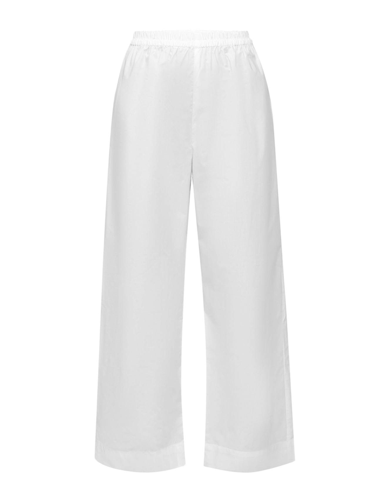 White cotton poplin trousers