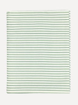 Victoria striped linen tablecloth in chalk & moss green Tablecloth Rebecca Udall    - Collagerie