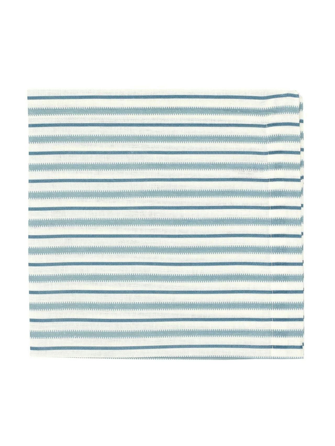 Victoria striped linen napkin in chalk blue