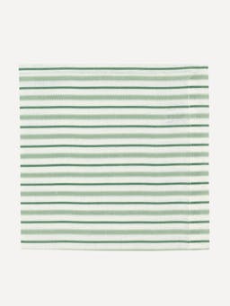 Victoria striped linen napkin in chalk & moss green Dinner Napkin Rebecca Udall    - Collagerie