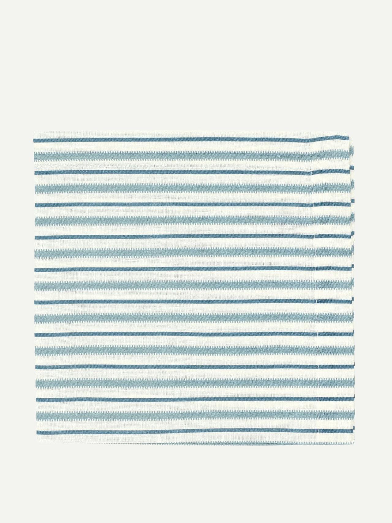 Victoria striped linen napkin in chalk blue Dinner Napkin Rebecca Udall    - Collagerie