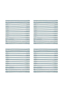 Victoria striped linen coasters in chalk blue, set of 4 Coasters & Cocktail Napkins Rebecca Udall    - Collagerie