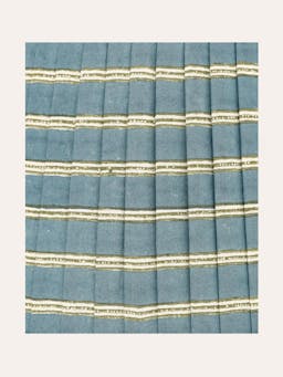 Blue and sage green Edo stripe pleated lampshade Lighting Birdie Fortescue    - Collagerie