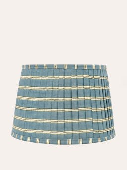 Blue and sage green Edo stripe pleated lampshade Lighting Birdie Fortescue    - Collagerie