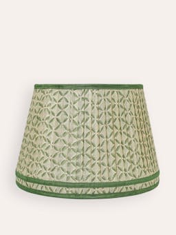 Green Trellis pleated silk double band lampshade Lampshades Birdie Fortescue    - Collagerie