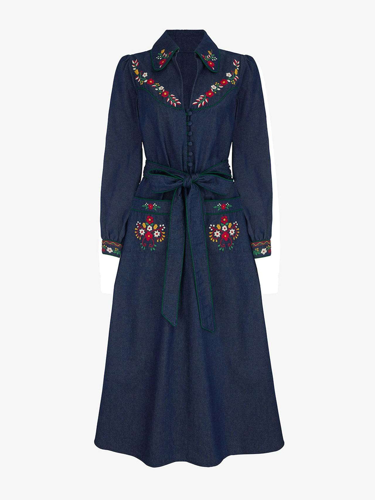 Folk denim western dress