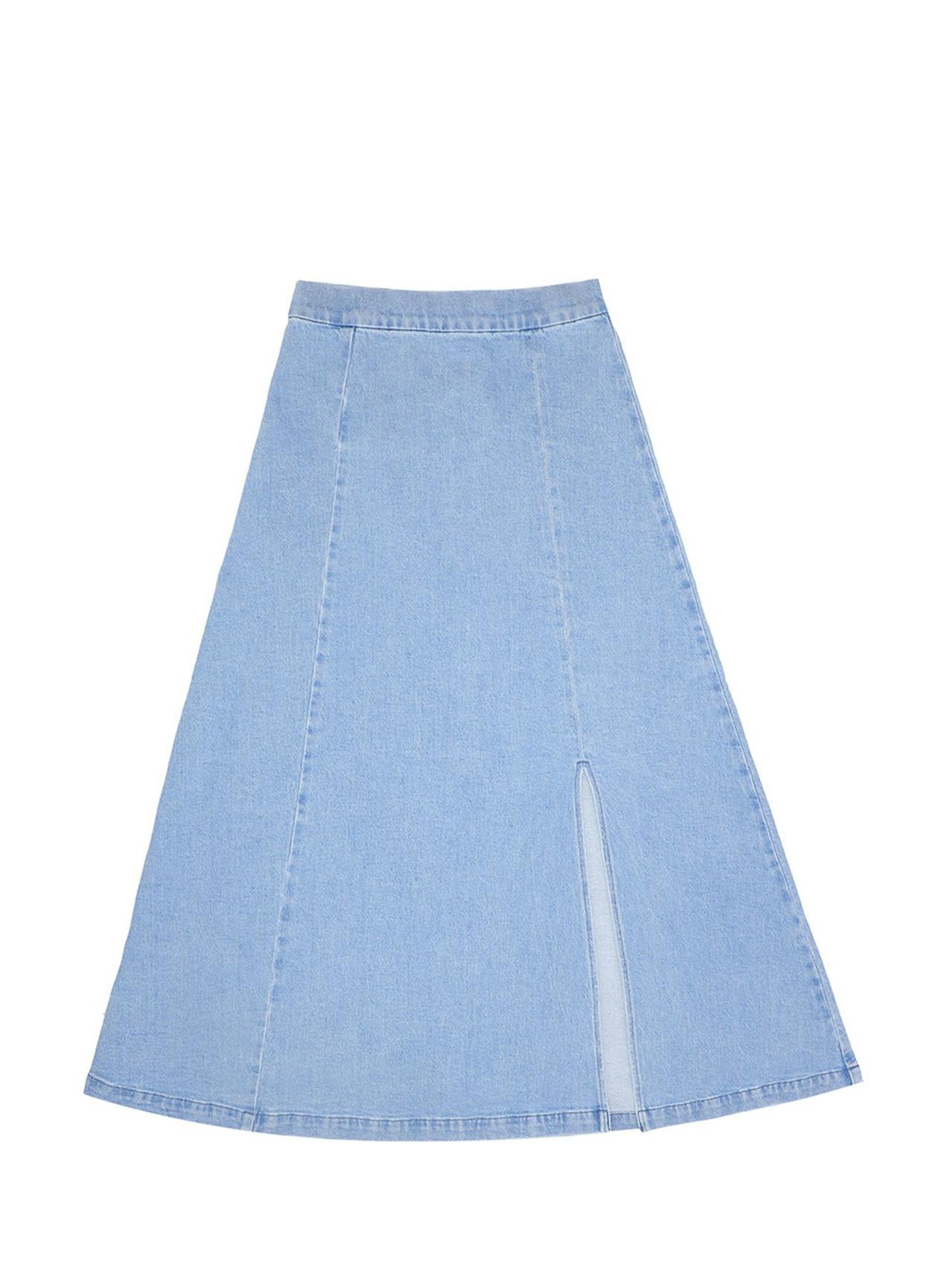 Faye slip skirt in oceanic blue