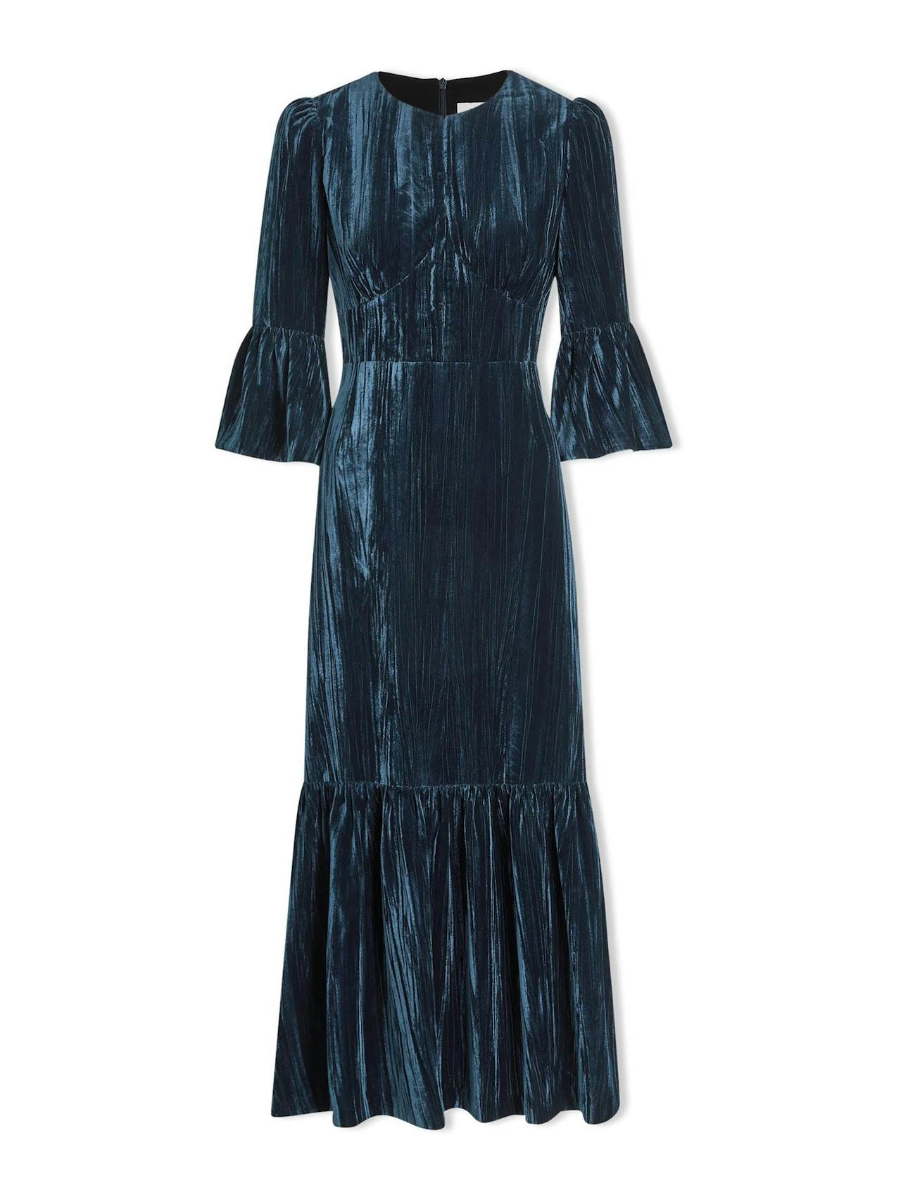 Dark blue Daphne velvet maxi dress