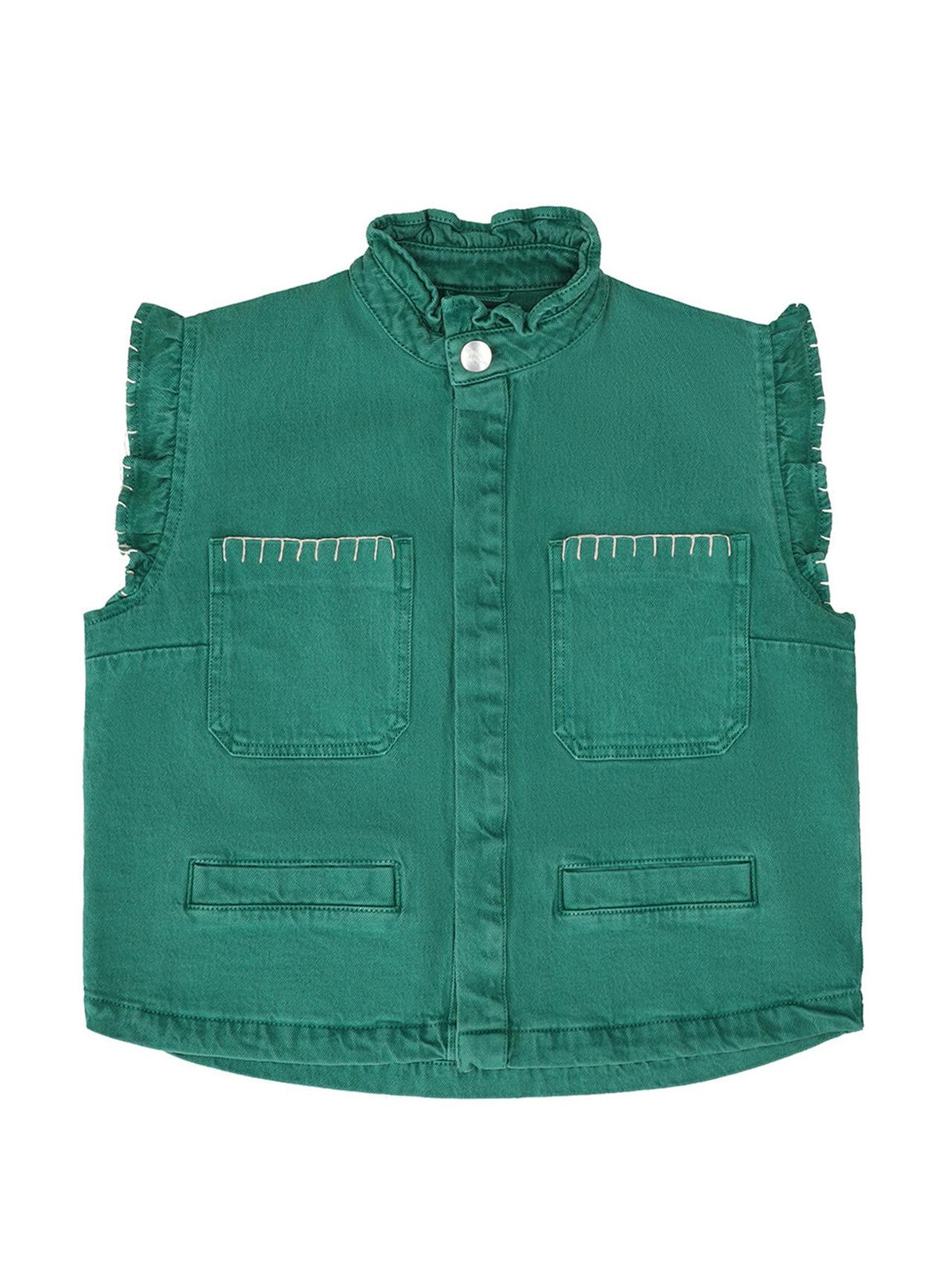 Pablo waistcoat in jade green 6204329090 Seventy + Mochi    - Collagerie