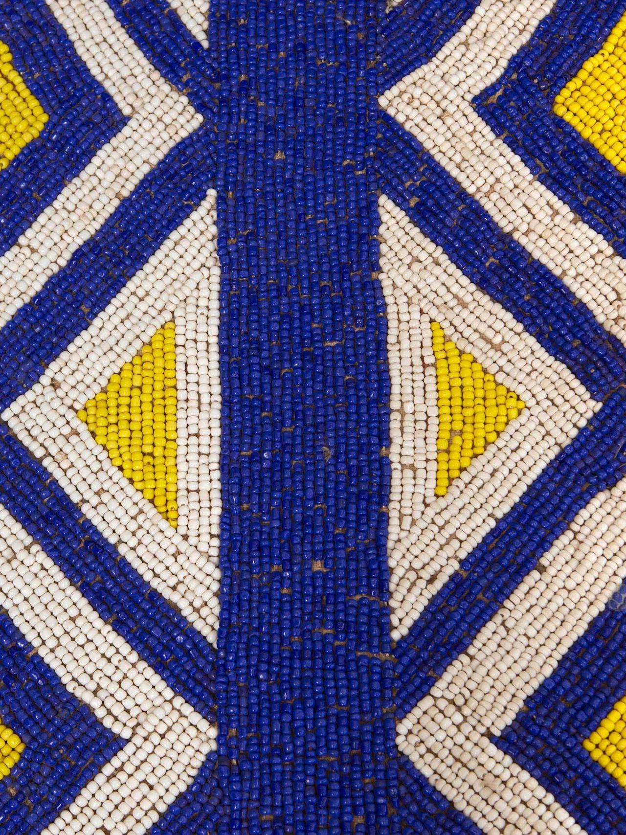 Cobalt Blue and Sunshine Yellow Yoruba Throne Chair  Dar Leone    - Collagerie