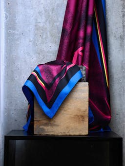 Blue and burgundy silk scarf Accessories Roksanda    - Collagerie