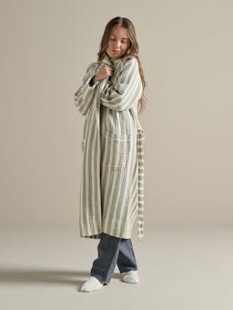 Sage stripe The Dream cotton robe The Dream Cotton Robe Bedfolk    - Collagerie