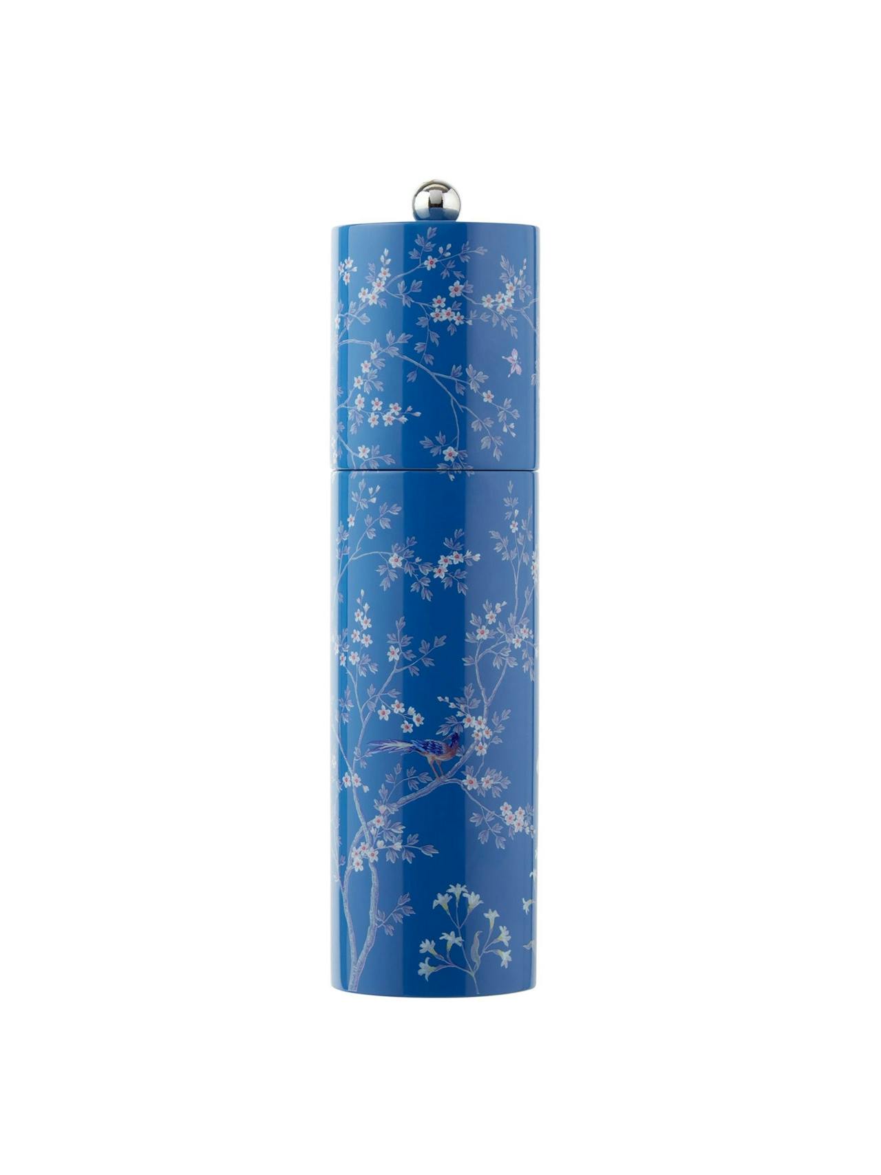 Blue chinoiserie salt and pepper mill