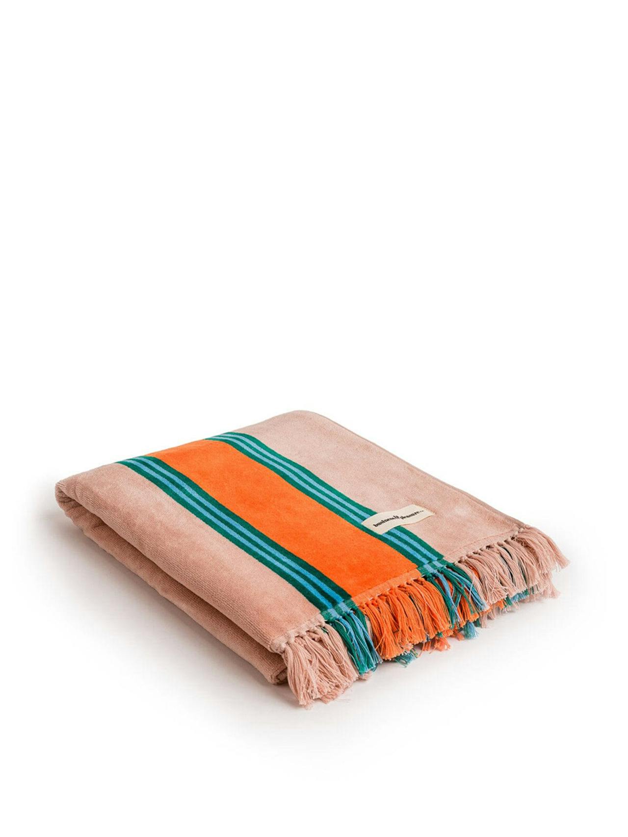 The beach towel - bistro dusty pink stripe