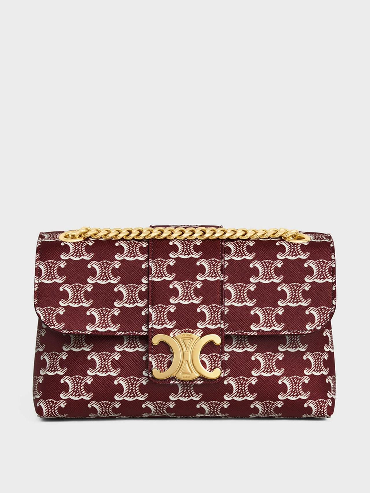 Teen celine victoire bag in triomphe canvas two-tone