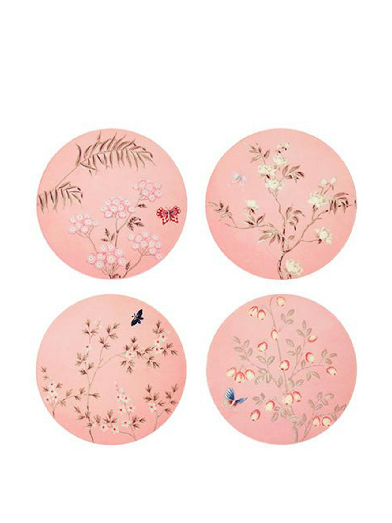 Pink chinoiserie coasters, set of 4  Addison Ross    - Collagerie