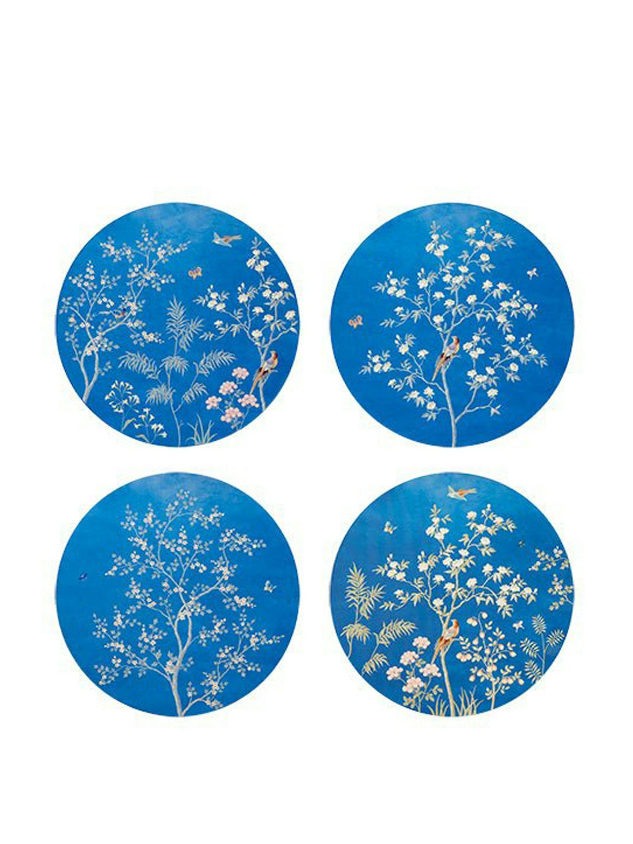 Blue chinoiserie placemats, set of 4  Addison Ross    - Collagerie