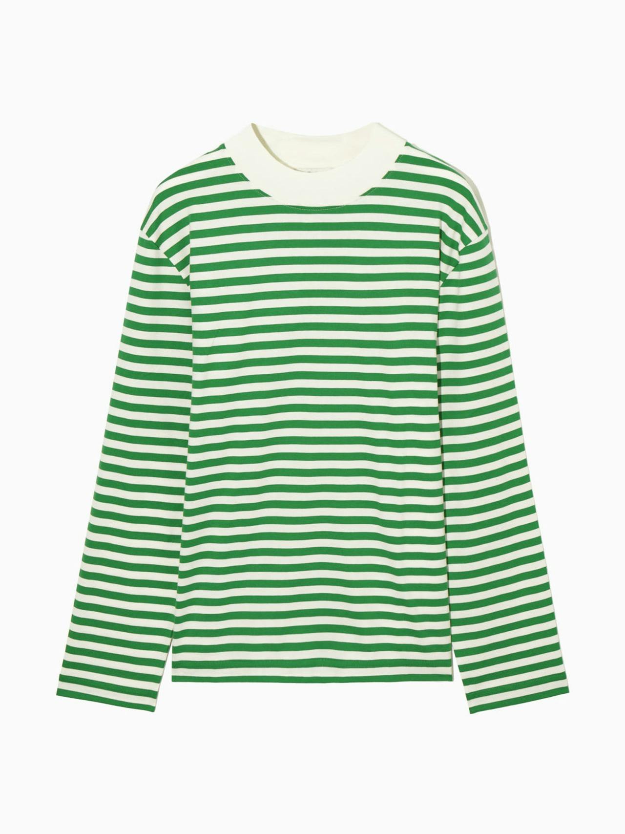 Green striped long sleeve t-shirt