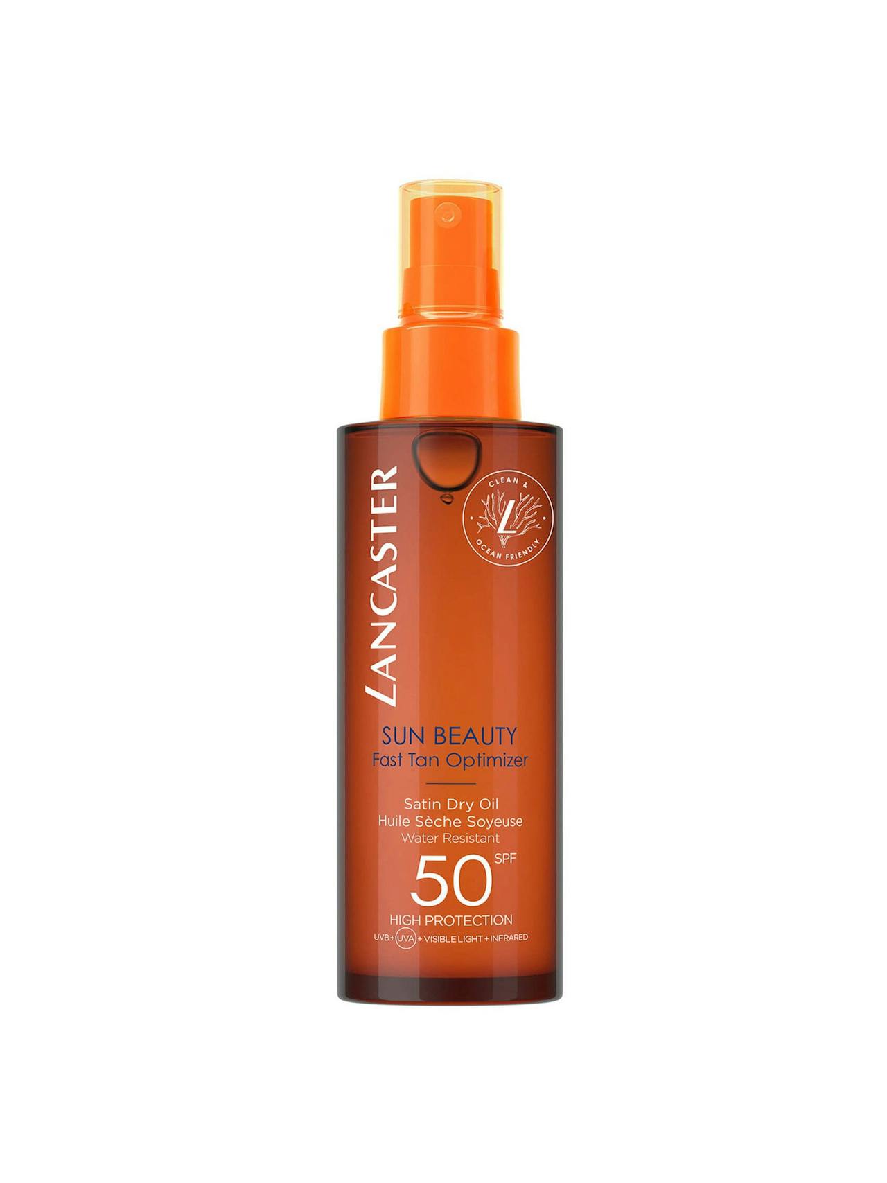 Sun beauty fast tan optimizer satin dry oil spf50