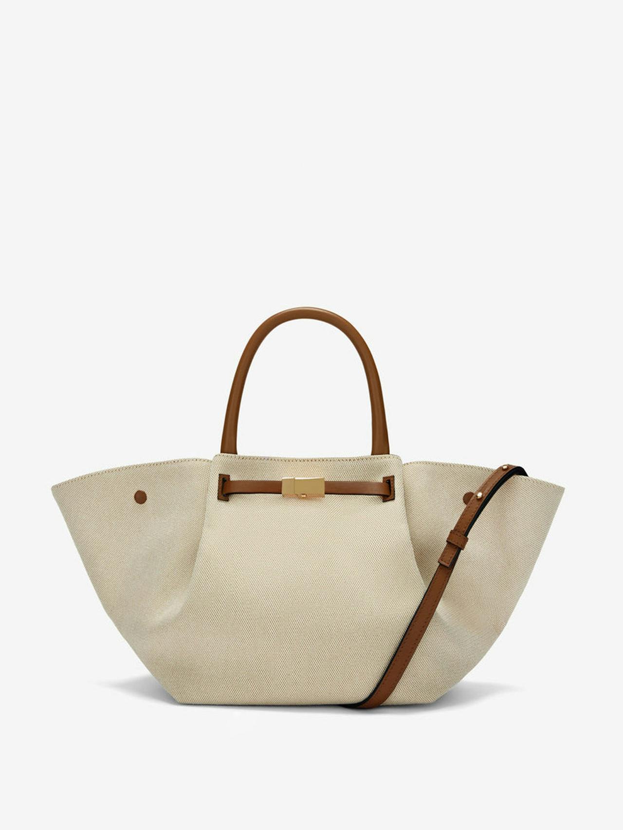 The Midi New York in salt and pepper canvas tan