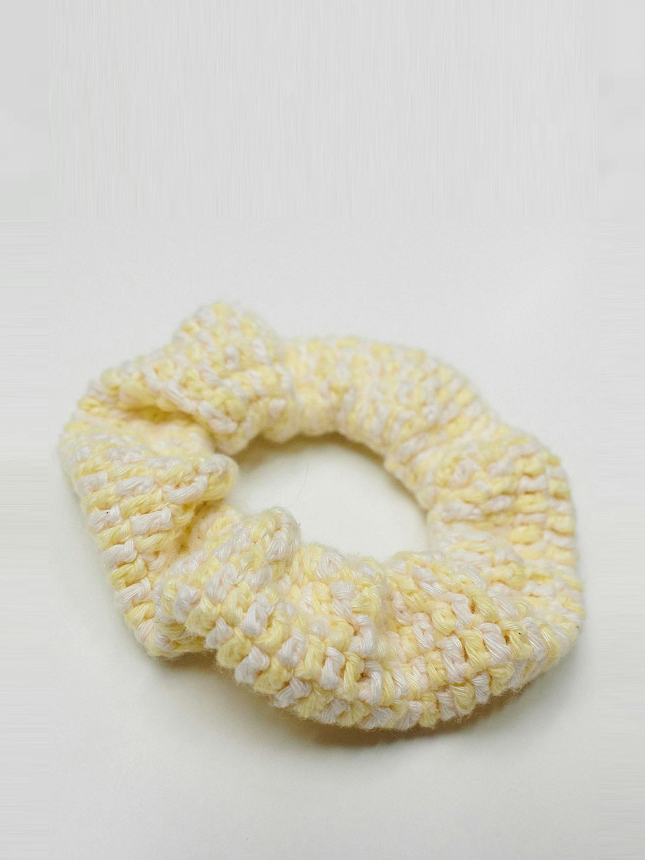 Ramunės: sunrise and oat milk cotton scrunchie Crochet Scrunchie The Knotty Ones    - Collagerie