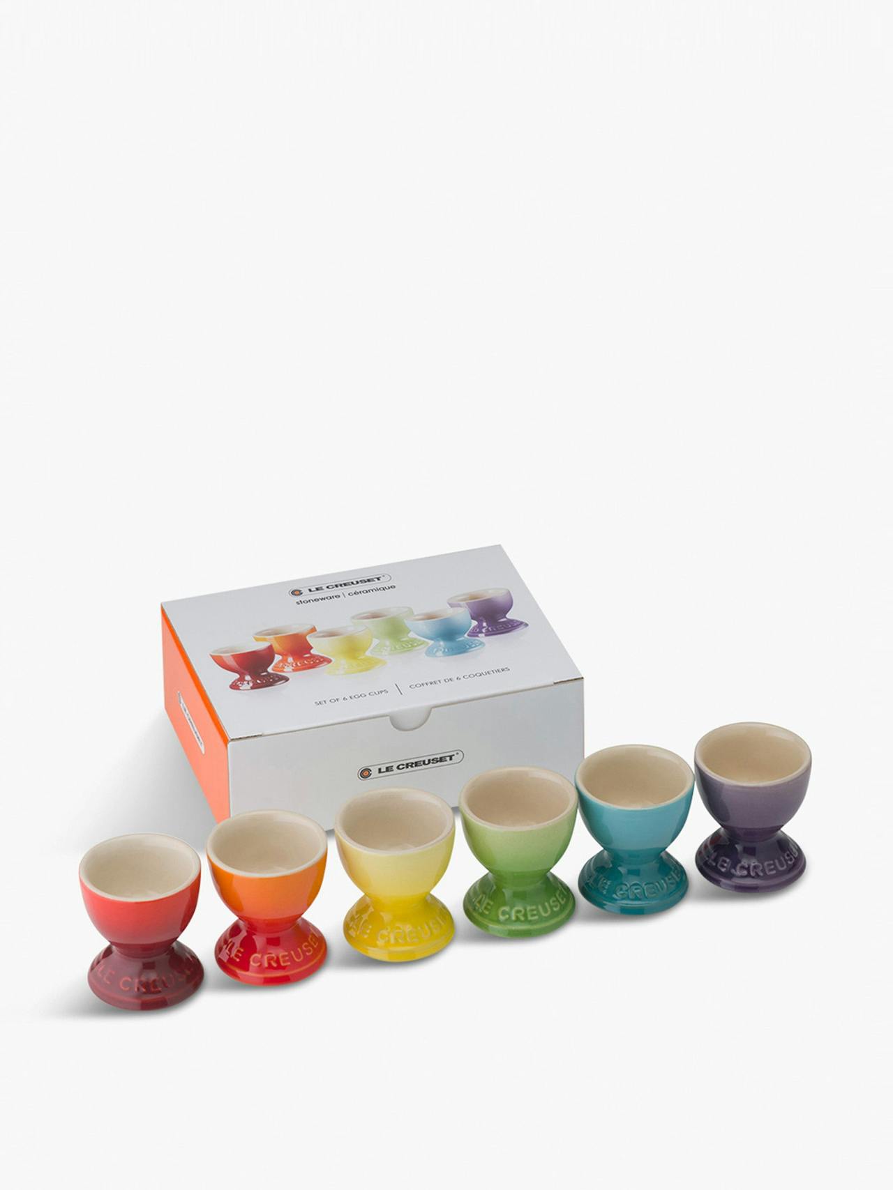 Rainbow egg cups (set of 6)