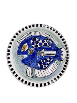 Blue fish gozo dinner plate Dinner Plates Villa Bologna    - Collagerie