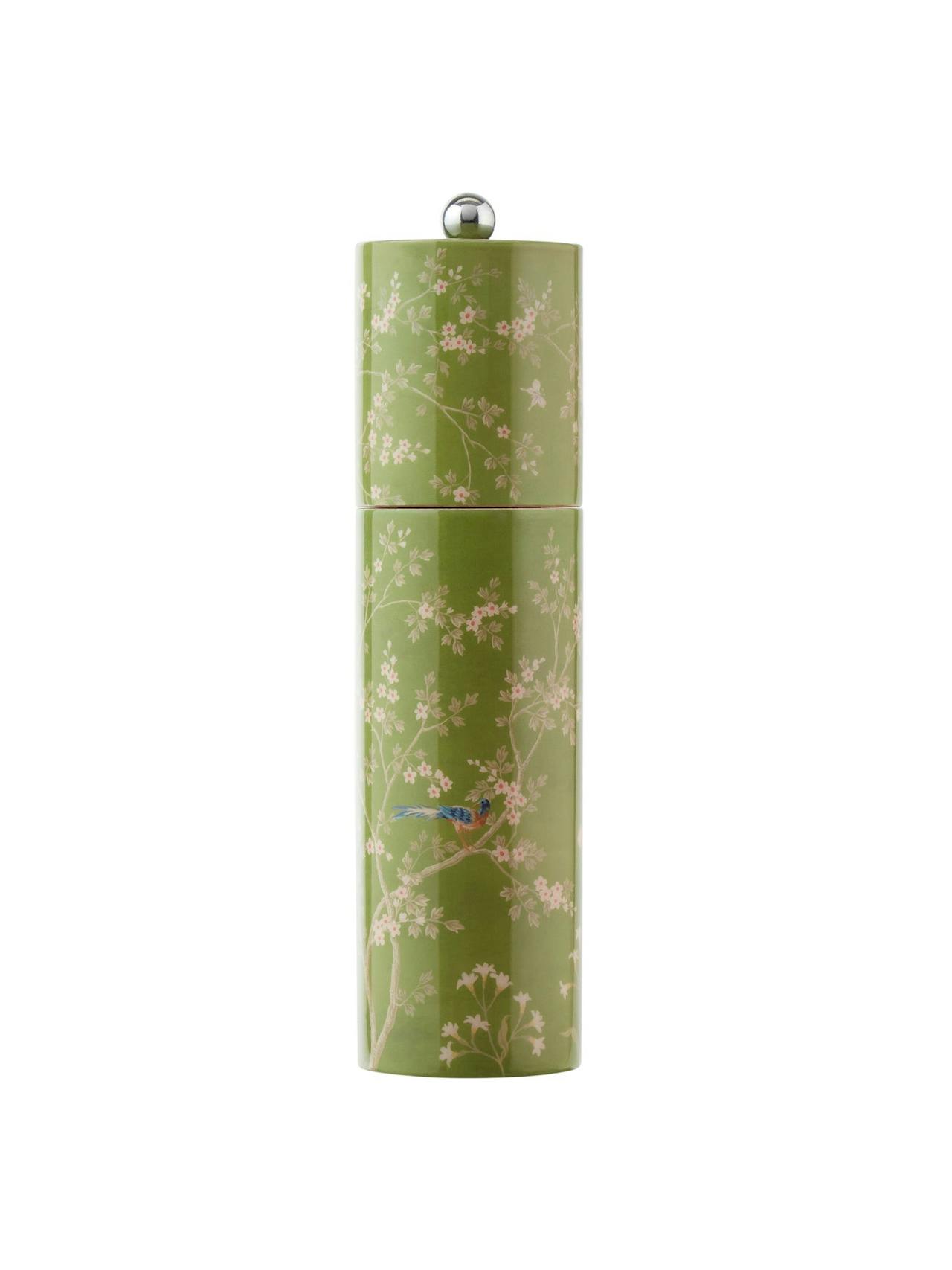 Green chinoiserie salt and pepper mill