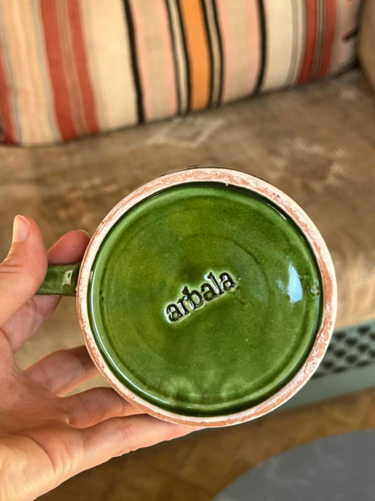 Large green glazed mug  Arbala    - Collagerie