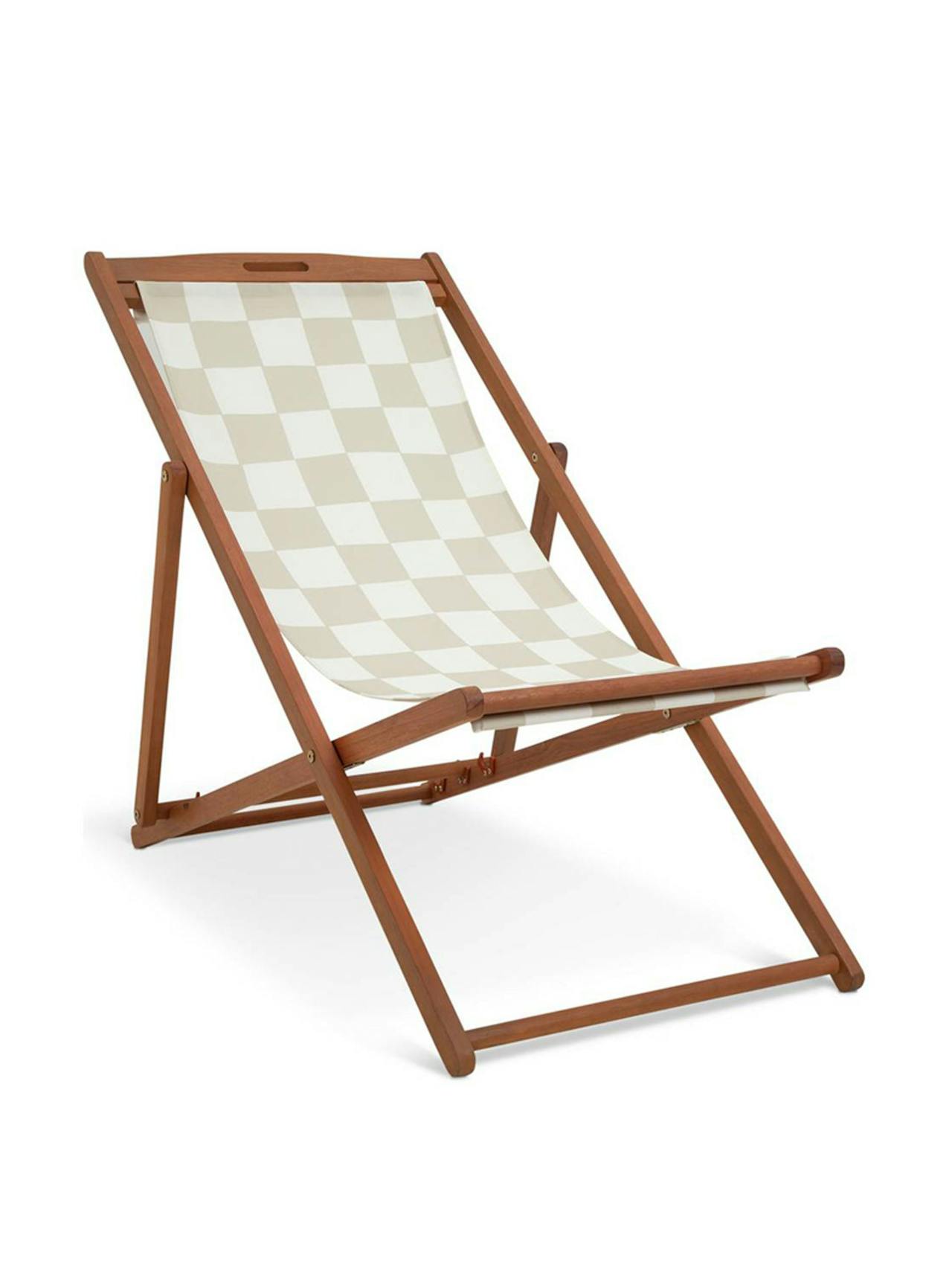 Folding wooden garden deck chair