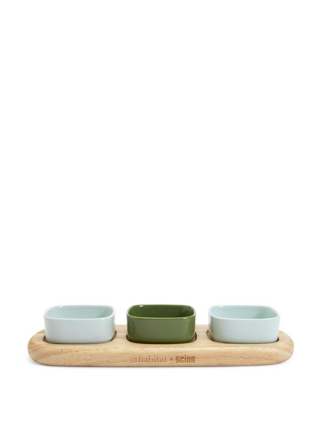 Dipping bowls with board (set of 3)