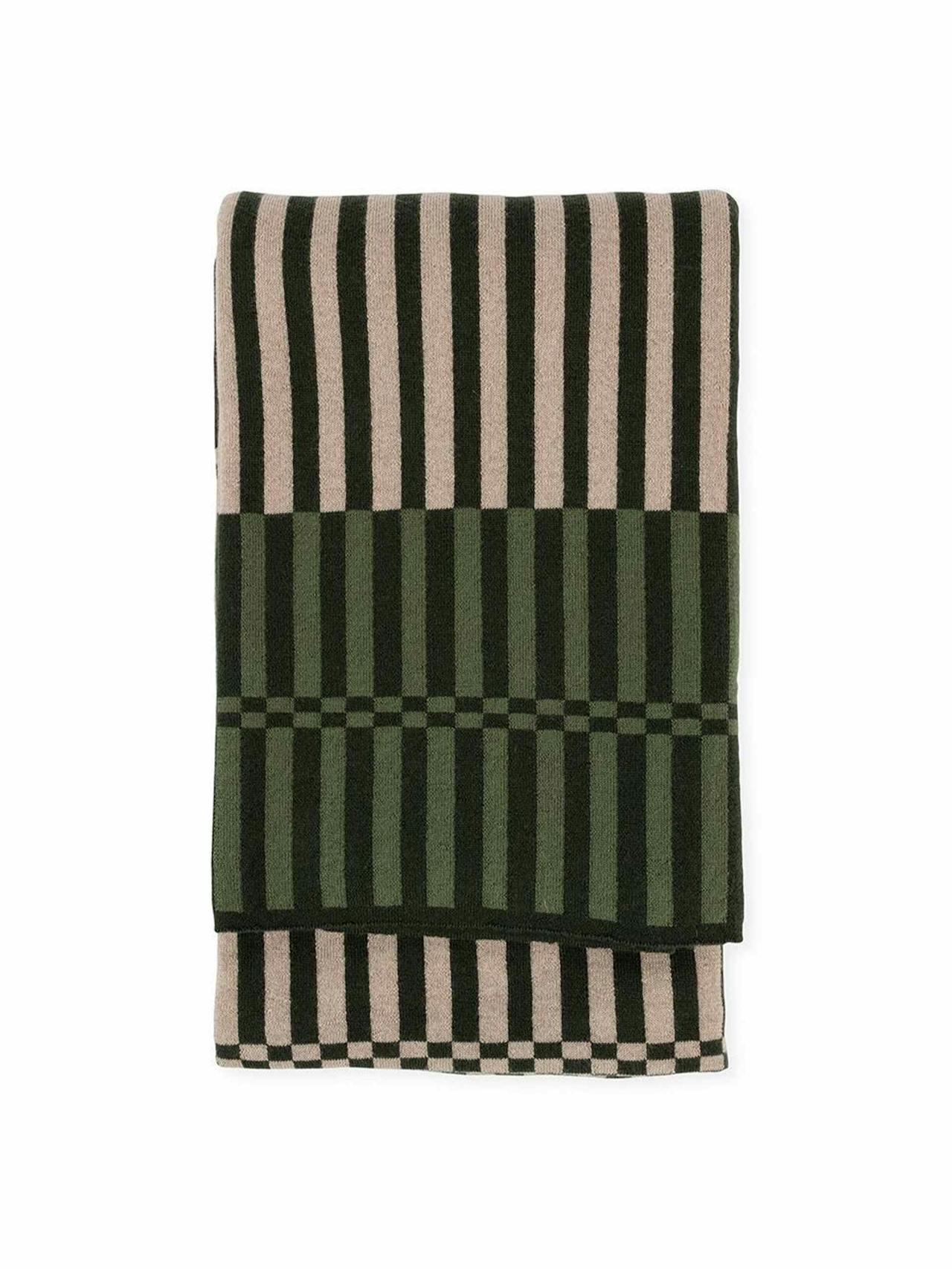 Check the stripe throw in green