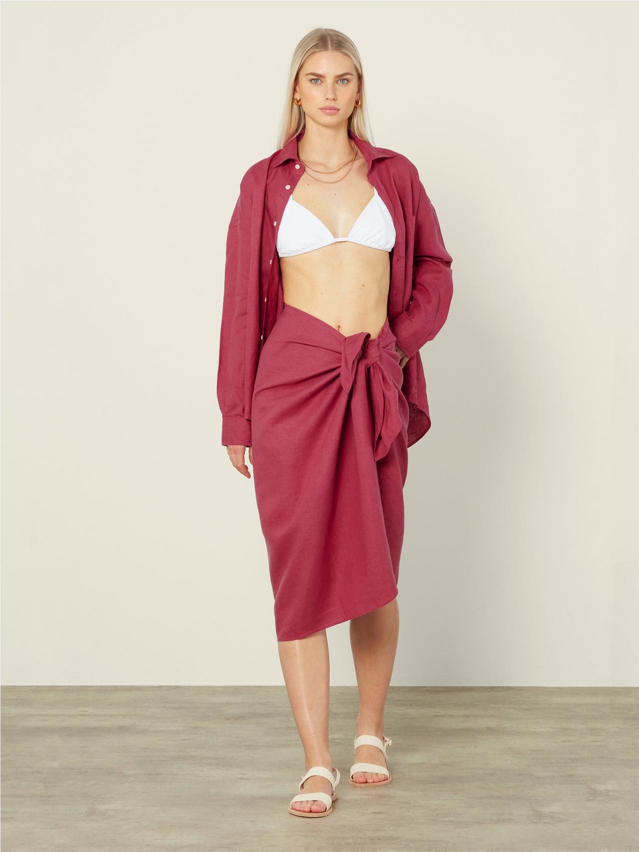 The sarong hemp, raspberry Sarong With Nothing Underneath    - Collagerie