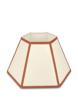 Hexagonal lampshade in oatmeal with contrast trim Lampshades Volga Linen    - Collagerie