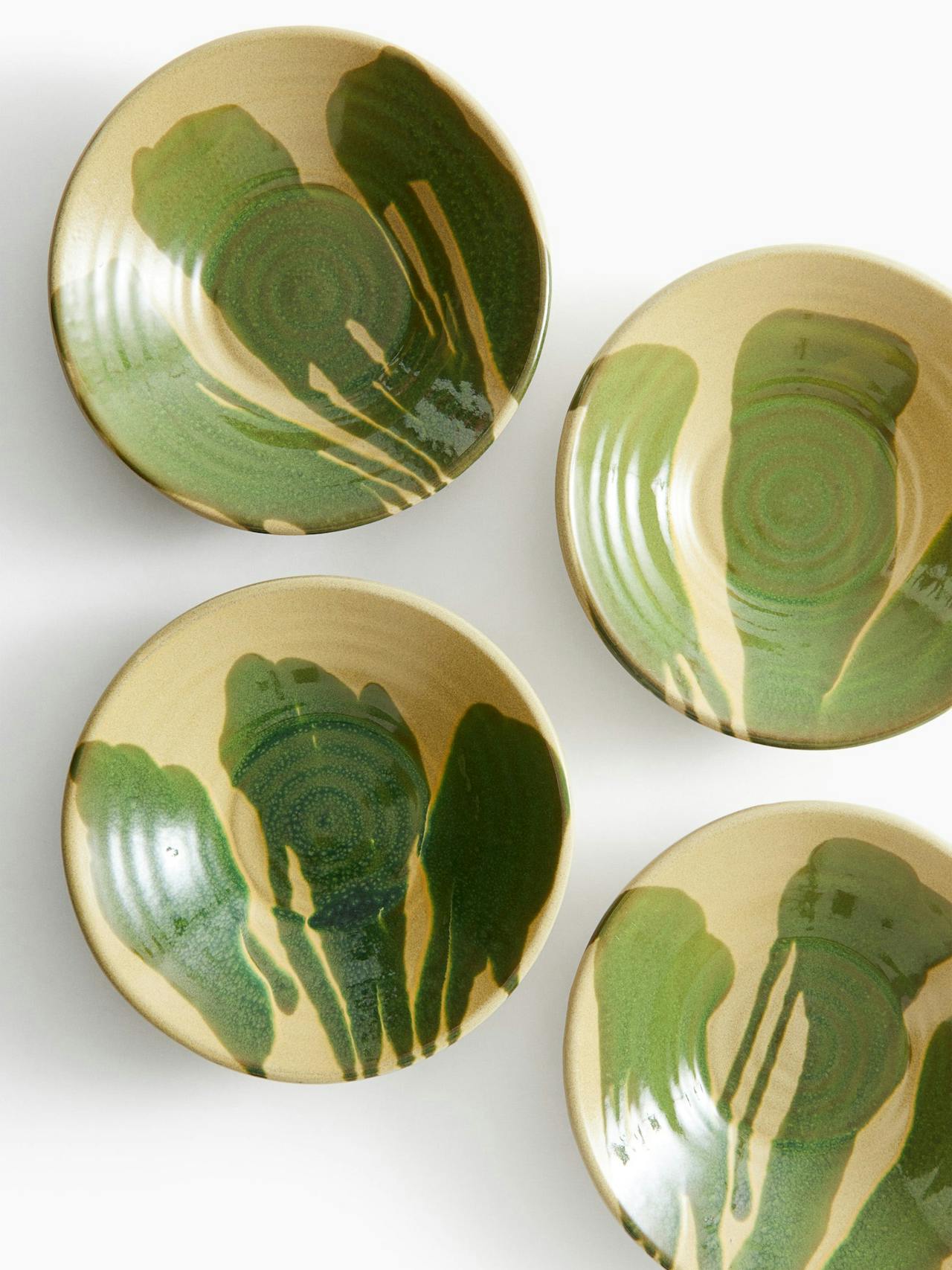 Glazed terracotta serving bowls (set of 4)