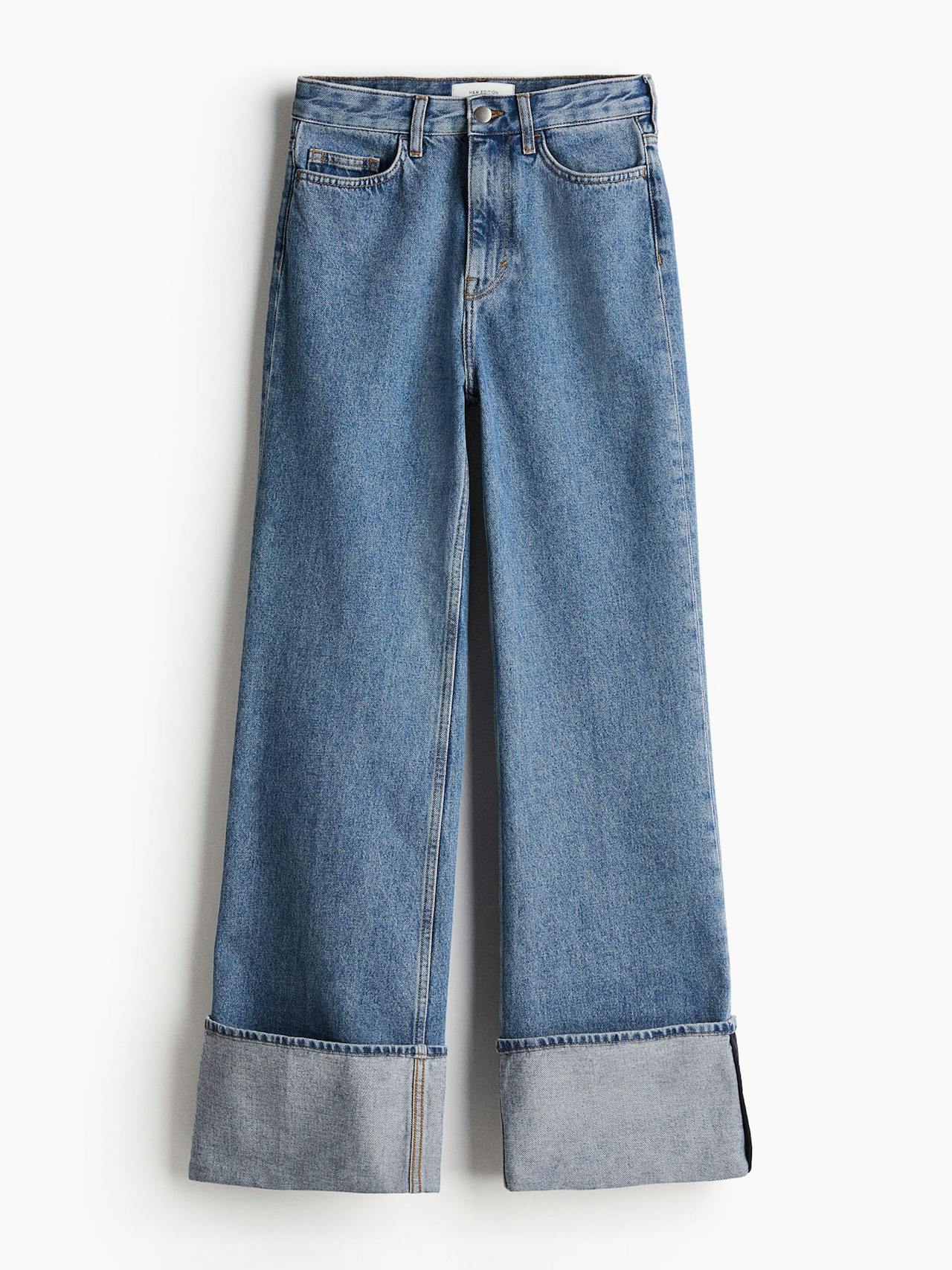 Wide turn-up jeans