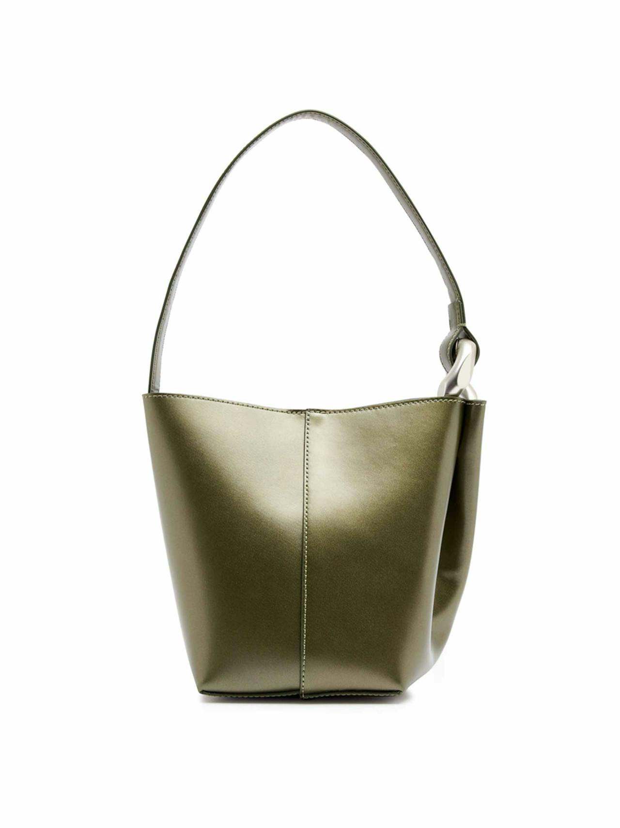 Corner Bucket small leather top handle bag