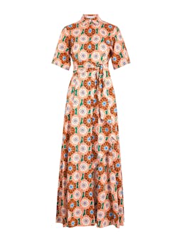 Flower pop orange Posie cotton maxi dress DRESS - HS24 Borgo De Nor    - Collagerie