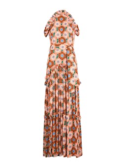 Flower pop orange Tatiana crepe maxi dress DRESS - HS24 Borgo De Nor    - Collagerie