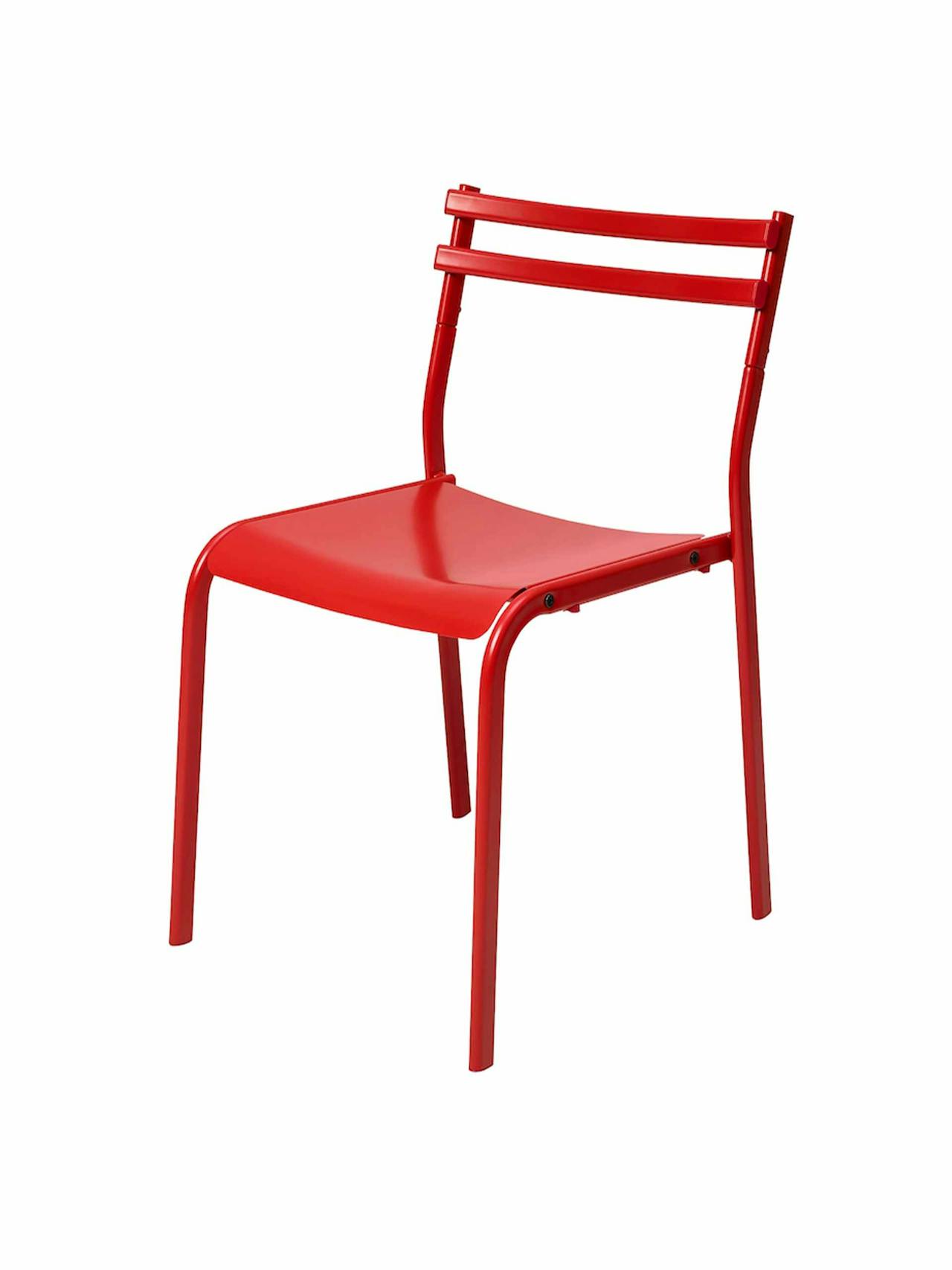 Metal chair in red