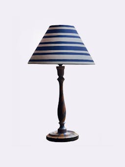 Serge Ticking Stripes coolie lampshade Interiors Alvaro Picardo    - Collagerie