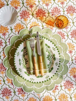 Poppy sage placemat and napkins, set of 2 SALES Maison Margaux    - Collagerie