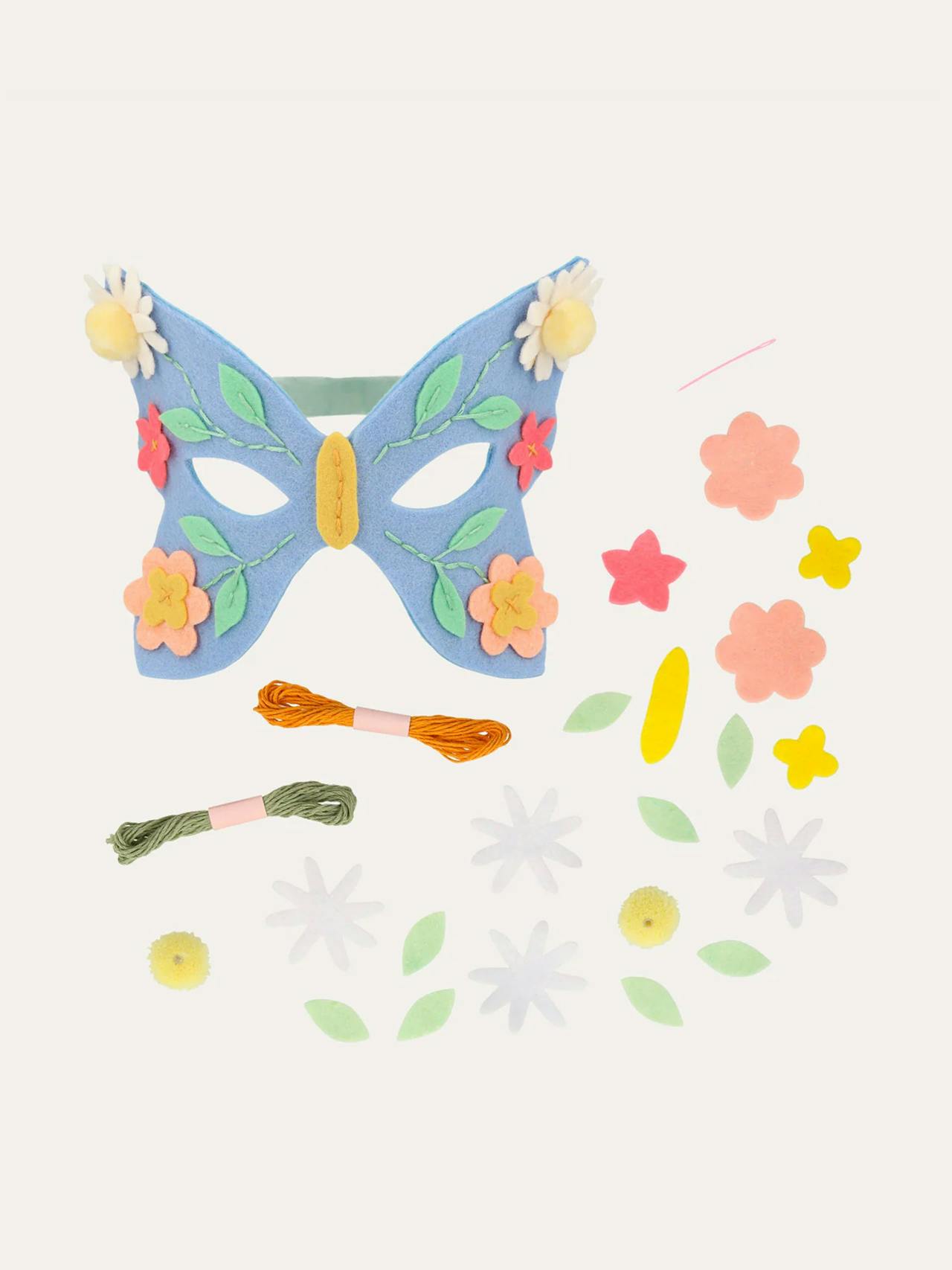 Flower embroidery butterfly mask