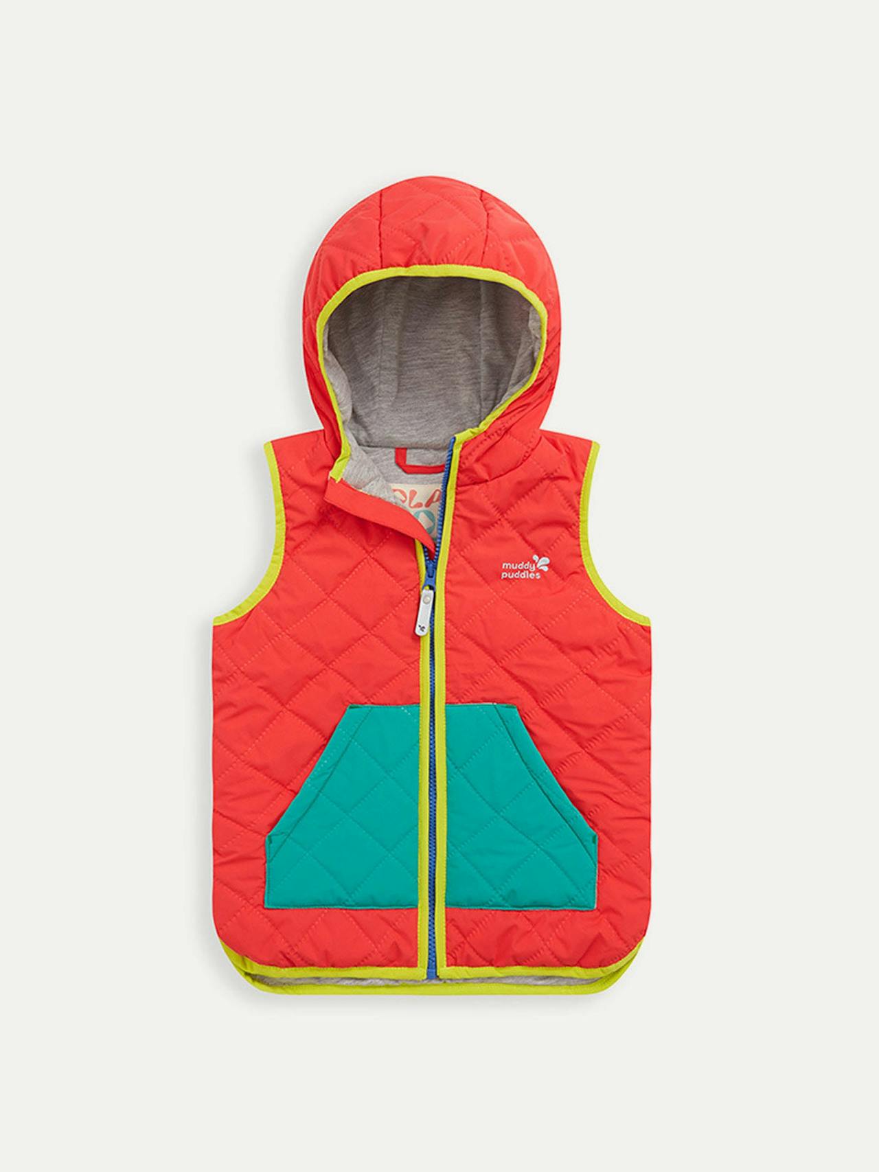 Quilted colourblock gilet