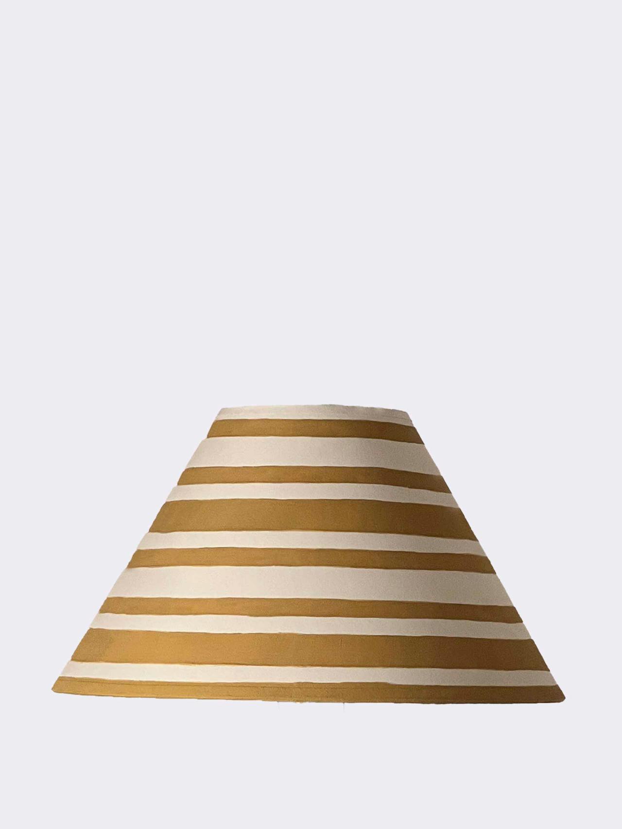 India Yellow Ticking Stripes coolie lampshade